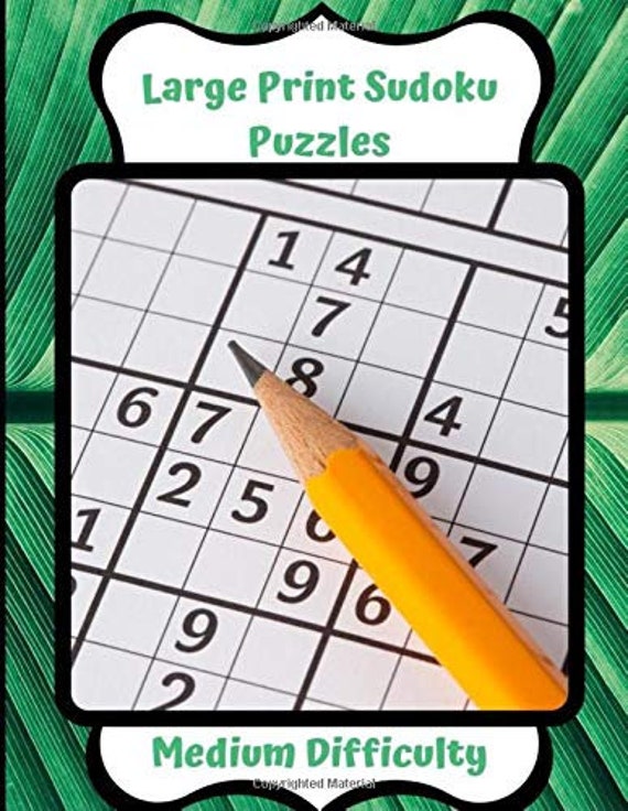 medium difficulty large print sudoku puzzles medium etsy