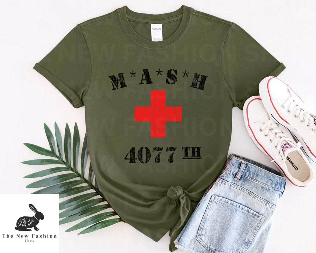 T-shirt Vintage MASH Militaire Coton Lourd - Neuf Avec étiquette, Taille 12, Style Rétro