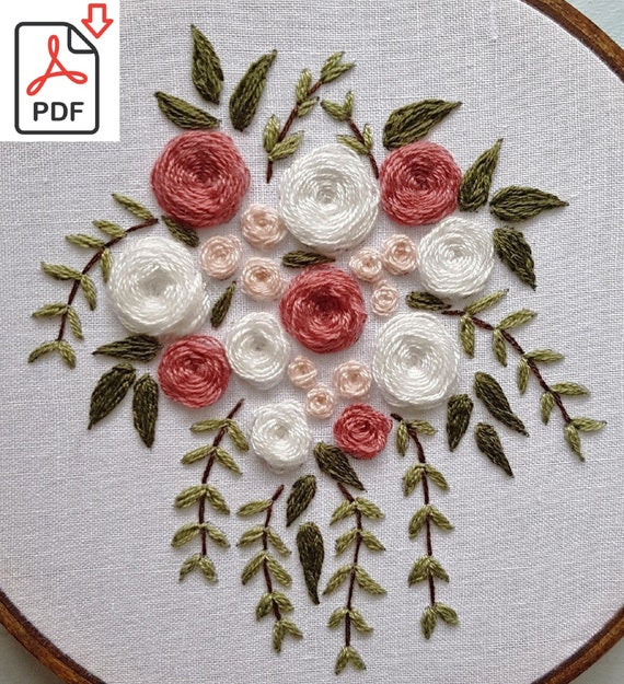 Embroidery flowers pattern Pattern PDF Etsy