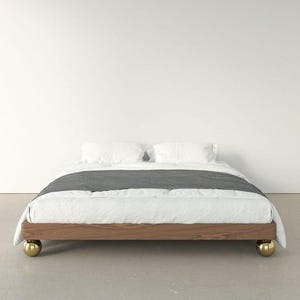 Chicago BED, Modern Solid Walnut Platform Bed Frame, Platform Walnut Bed, Walnut Bed, and Luxury Queen & King Size