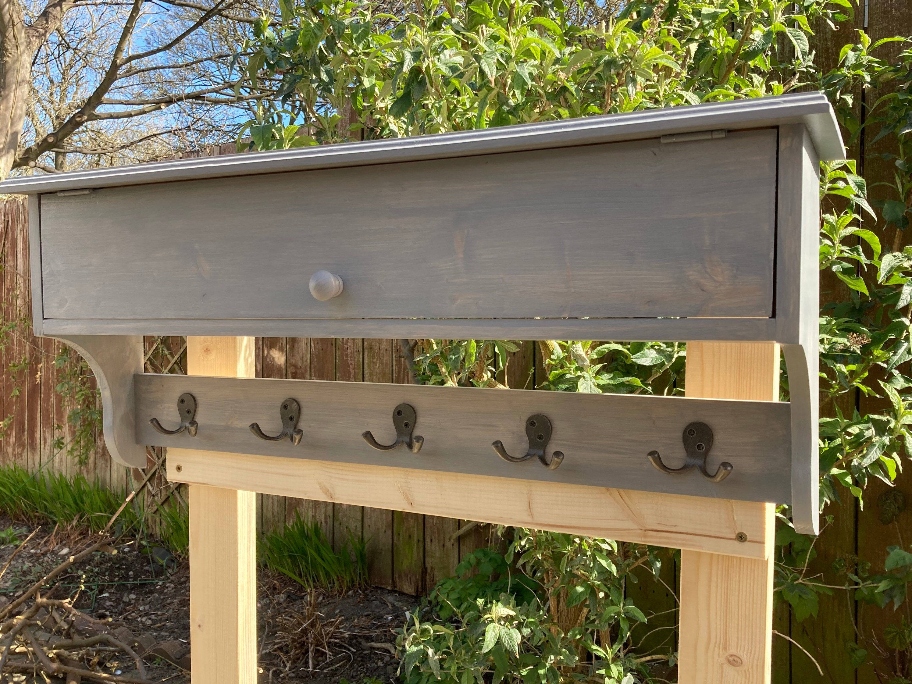 Stunning farmhouse style coat rack with storage area Etsy