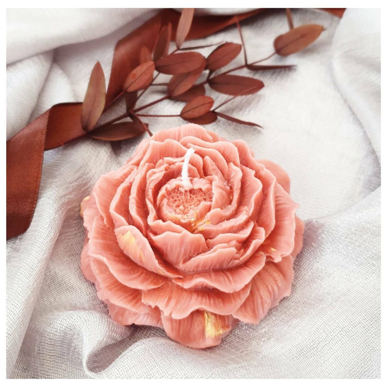 Peony Flower Candle/scented Candle/Flower Candle/Peony/soywax Etsy