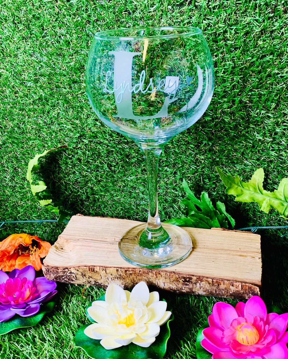 Personalised Gin Glass Etched and Vinyl Etsy