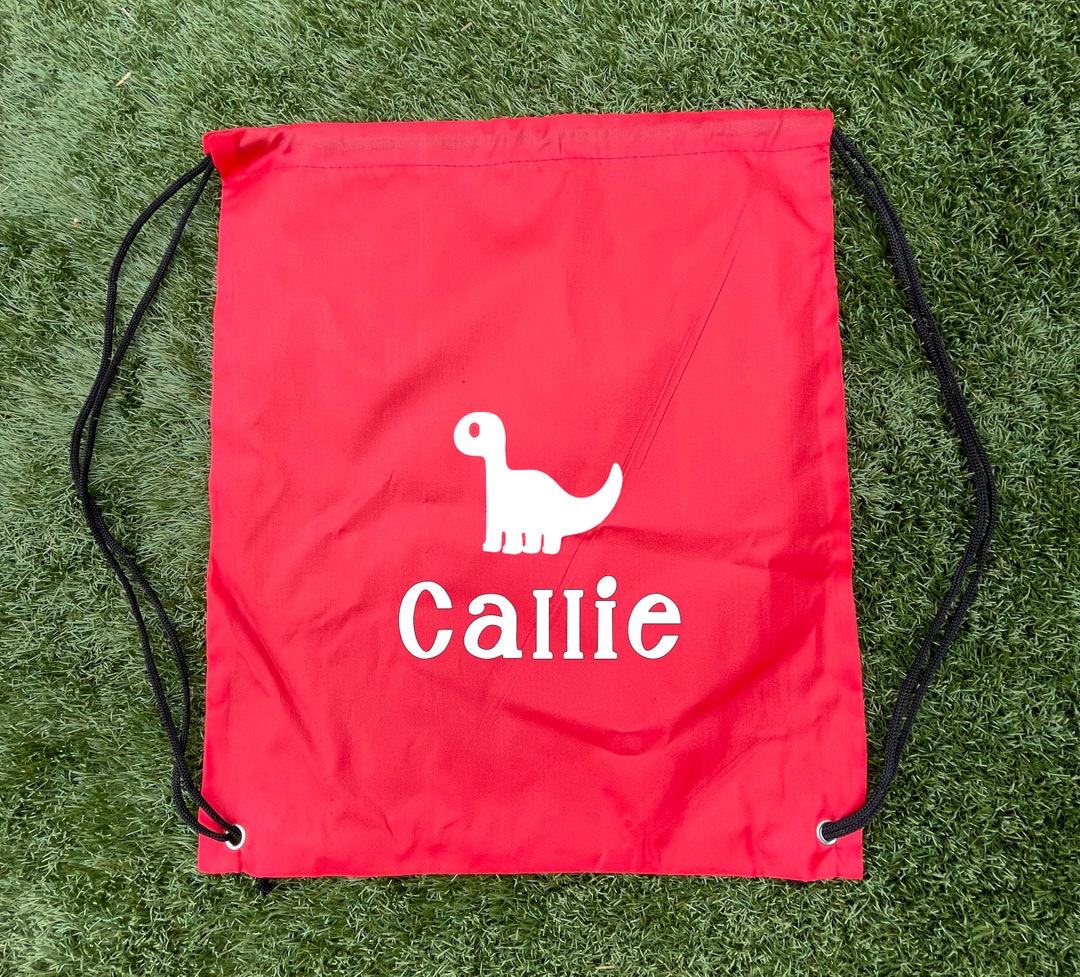 Personalised Drawstring Bag Red Etsy