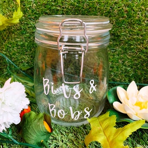 Personalised Clear Glass Jar with Clip Top Lid