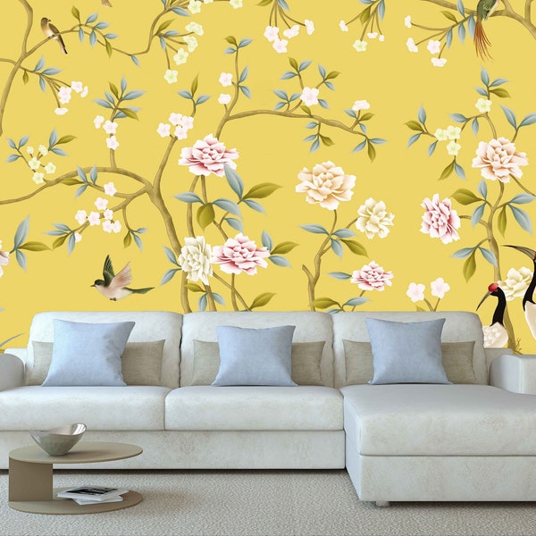 Chinoiserie Wallpaper Mural Etsy