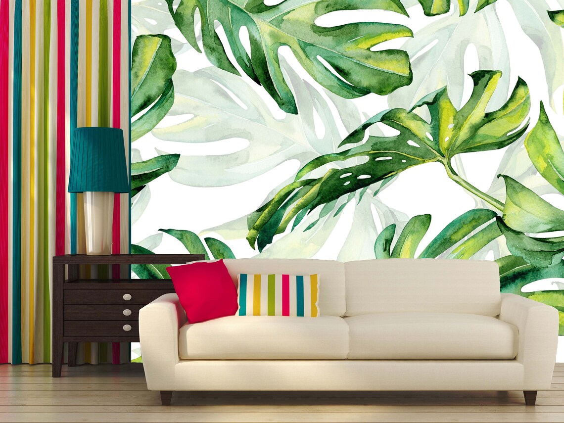 Monstera Peel and Stick Wallpaper Tropical Wallpaper Leaf - Etsy UK