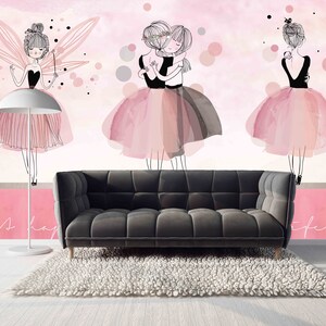 Behang kinderkamermeisje Blush behang Verwisselbaar behang Structuurbehang kinderkamer behang vinylbehang modern behang muurafdruk