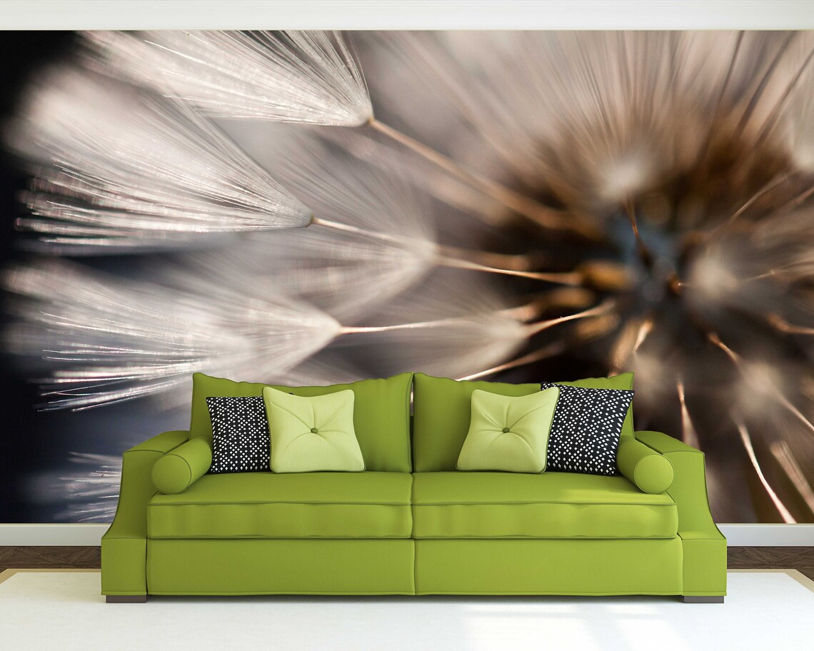 Dandelion Wall Art Floral Wallpaper Peel and Stick Wallpaper - Etsy