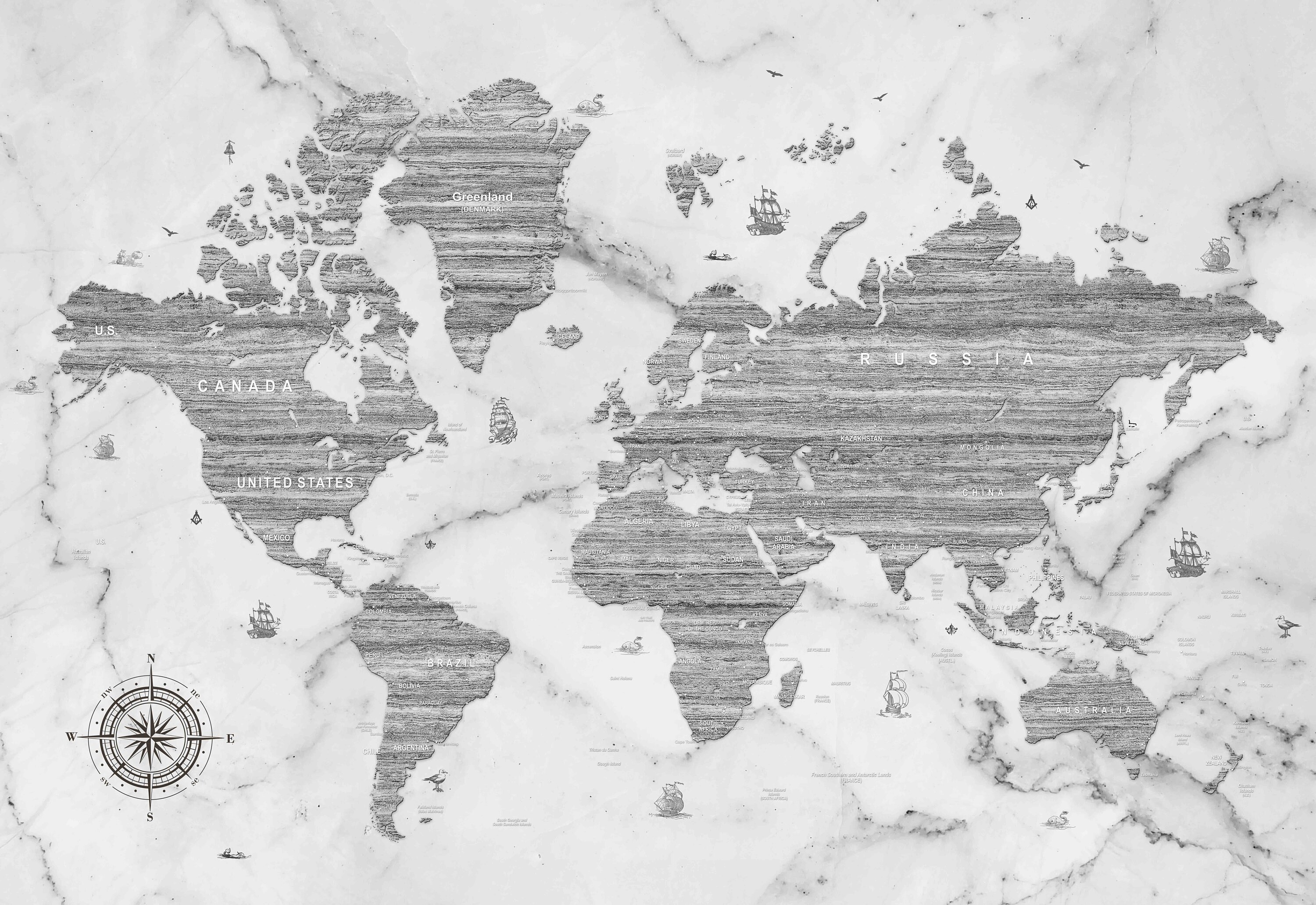 World Map Mural Removable Wallpaper Textured Wallpaper Fabric Wallpaper Vinyl Wallpaper Modern