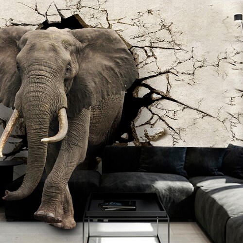Elephant Wall Art Removable Wallpaper Textured Wallpaper - Etsy Elephant Wall Art Removable Wallpaper Textured Wallpaper - Etsy