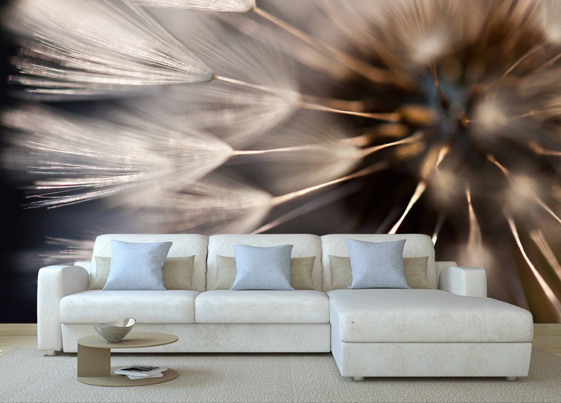 Dandelion Wall Art Floral Wallpaper Peel and Stick Wallpaper - Etsy