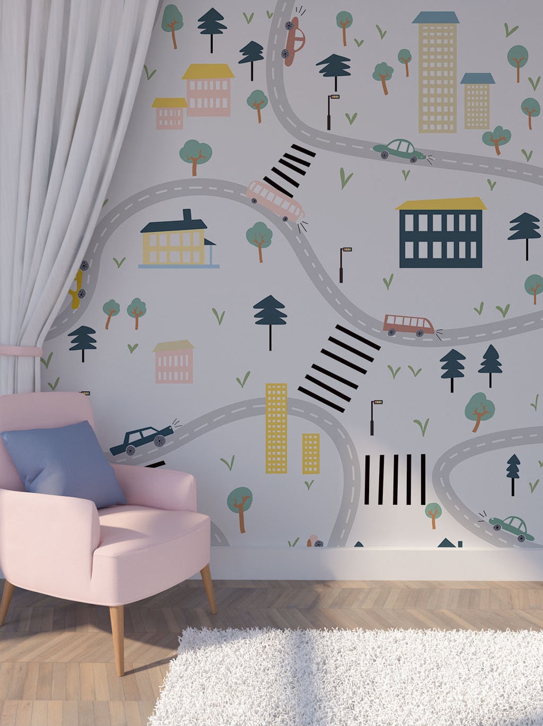 Boy Nursery Decor Removable Wallpaper Textured Wallpaper Etsy