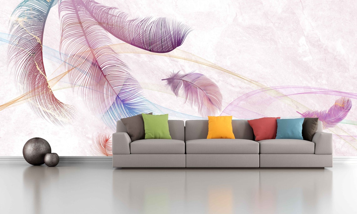 Modern luxury peel and stick wall mural Abstract Removable Etsy
