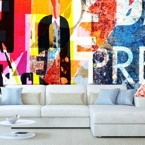 Wall collage wallpaper Removable wallpaper Textured wallpaper fabric wallpaper canvas vinyl wallpaper abstract wallpaper boy wallpaper