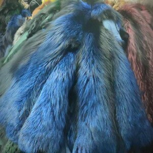 Blue Dyed Silver Fox Fur Skin/pelt - Etsy