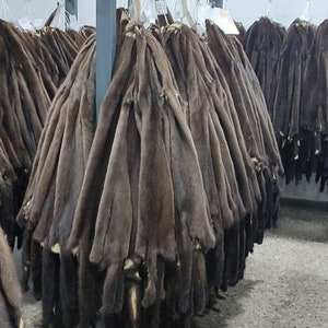 Natural Brown  Demi Baf Mink Fur Skin/Pelt