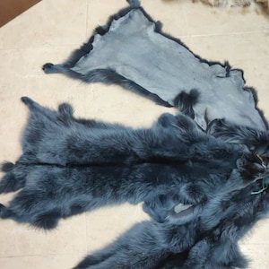 Grey Blue Dyed Artic Fox Fur Skin/Pelt