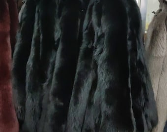 Dyed Black Fox Fur Skin/Pelt