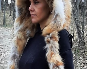 Real Double Side Fur Hat - Hood