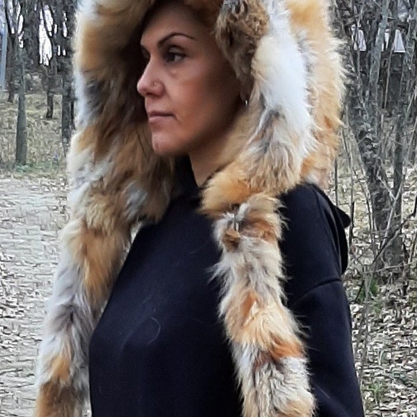 Real Double Side Fur Hat - Hood