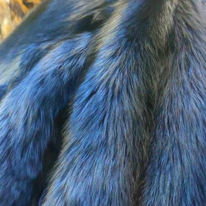 Blue Dyed Silver Fox Fur Skin/Pelt