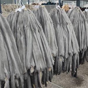 Zarif Grey Mink Fur Skin/Pelt