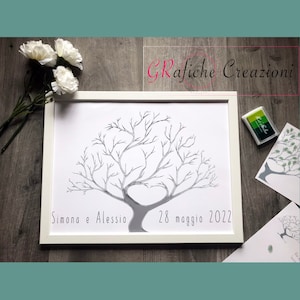 Fingerprint Tree Fingerprint Tree Wedding GuestBook Wedding Souvenir Wedding