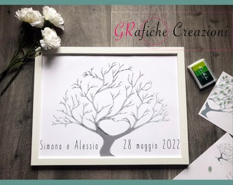 Fingerprint Tree Fingerprint Tree Wedding GuestBook Wedding Souvenir Wedding