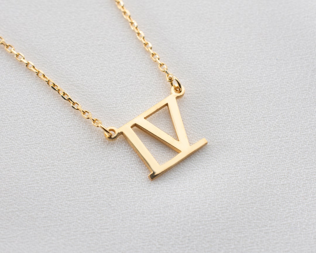 Roman Numeral 4 Necklace, IV Roman Necklace, Roman Numeral Charm, Roman Numerals Necklace