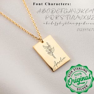 custom Birthflower, Personalize Holly Berry Flower Name, December Birth Flower, Birth Flower Necklace, Personalized Jewelry, Bridesmaid Gift