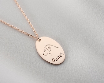 Golden Retriever Necklace Personalized Sterling Silver Dog Portrait Pendant Custom Breed Jewelry