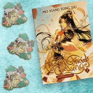 TGCF Heaven Official&#39;s Blessing Xie Lian inspired enamel pin, cute chibi rabbit