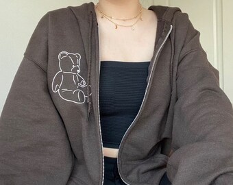Oversized Zip up Hoodie - Etsy