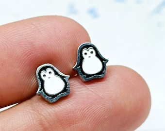 Niedliche kleine Pinguin Ohrringe, Geschenk für Mädchen, kawaii Ohrringe, lustige Ohrringe, Edelstahl Ohrringe, Pinguin Ohrstecker, Tier Liebhaber Geschenk