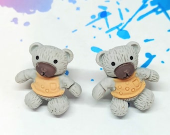 Teddybär Ohrringe, Bären Ohrstecker, kawaii Ohrringe, süße Bären Ohrringe, Tier Schmuck, einfache Ohrringe