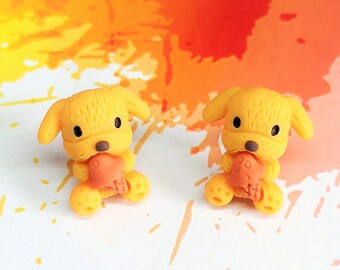 dog stud earrings, cute dog earrings, fun earrings, kawaii earrings, puppy earrings, animal jewelry