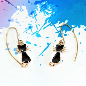 tiny cat earrings, cute cat earrings, kawaii cat earrings, fun earrings, cat lover gift