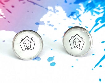 Geometrische leeuwenoorbellen, roestvrijstalen stekers, dierensieraden, eenvoudige leeuwenoorbellen, minimalistische sieraden