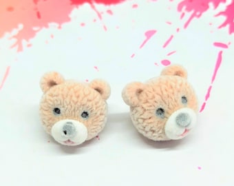 niedliche Bären Ohrstecker, Teddybär Ohrringe, kawaii Ohrringe, lustige Ohrringe, einfache Ohrringe
