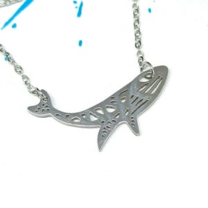 Wal Anhänger Halskette, Edelstahl Kette mit Wal Anhänger, Tier Schmuck, Ozean Geschenk