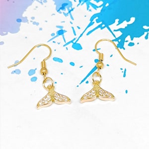 Gold Wal Ohrringe, Ozean Schmuck, Wal Ohrringe, Goldtier Ohrringe