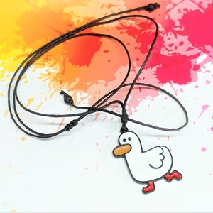 Funny duck necklace, duck charm pendant, bird lover gift, animal jewelry, fun necklace