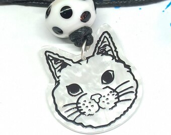 Collar de gato, collar con colgante de gato, joyería de animales, collar divertido