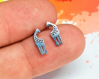 Pendientes de jirafa en acero inoxidable, pendientes de jirafa, pendientes de acero inoxidable, regalo para ella, joyería de animales