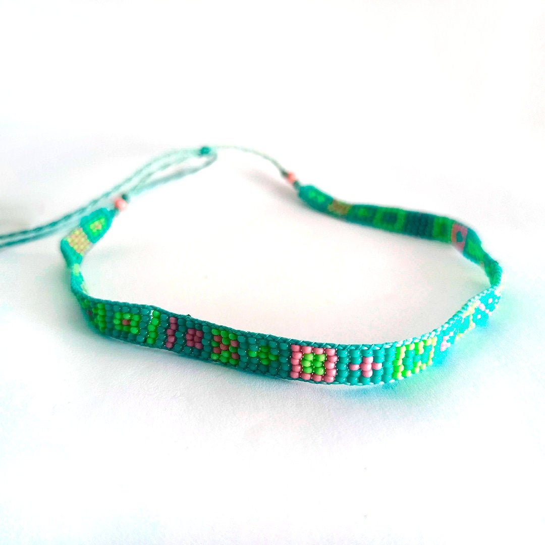 Seed bead choker bead loom choker blue beaded choker glass Etsy