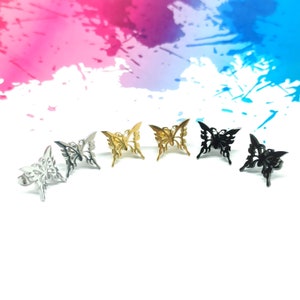 Butterfly Stud Earrings in Stainless Steel, Butterfly Earrings, Minimalist Animal Jewelry, Simple earrings
