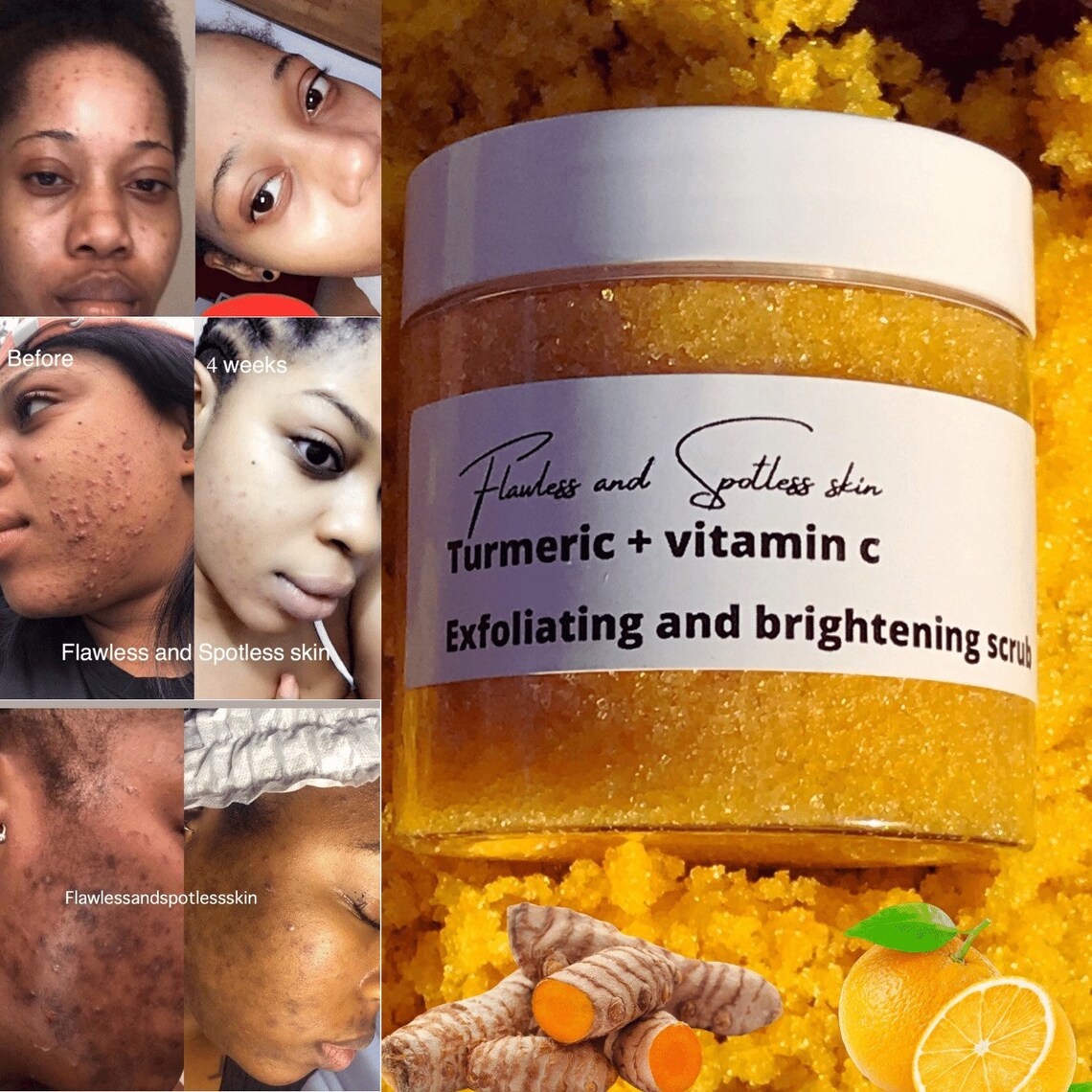 Turmeric face scrub Dark Spots Remover Glowing And Smooth Etsy