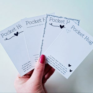 Printed Pocket Hug cards 4 designs Cardstock paper Worry stone Miss You gift Resin Art  love, heart Best friend Children Sister Brother Kids