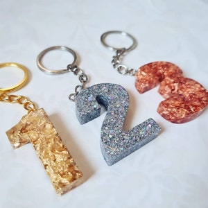 Medal Keychain Set 3 pcs. Gold Silver Bronze / Copper first second and third place Handmade Resin Art